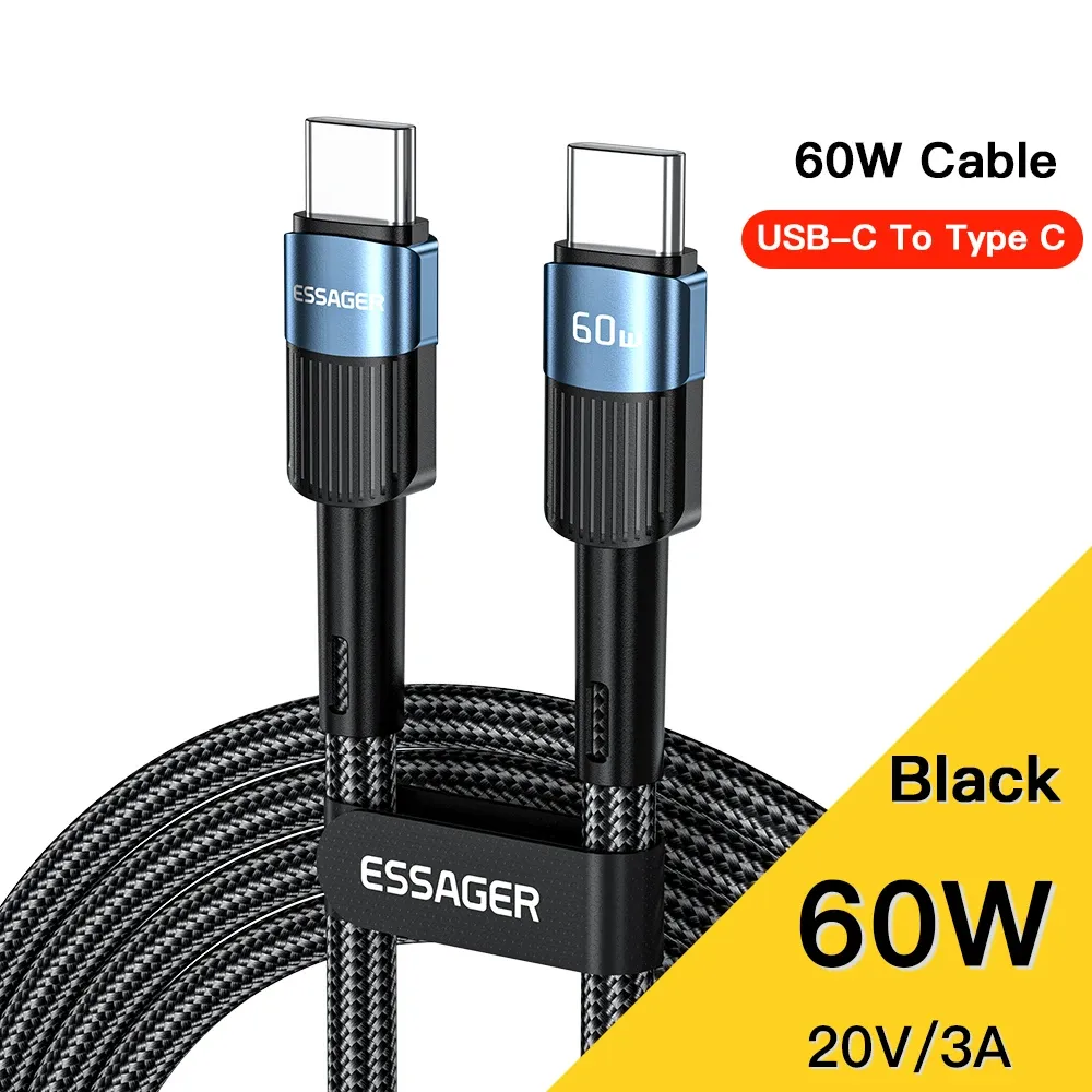Câble USB-C vers USB-C Essager 100 W à charge rapide PD, 3 m, pour MacBook, Samsung et Xiaomi 8