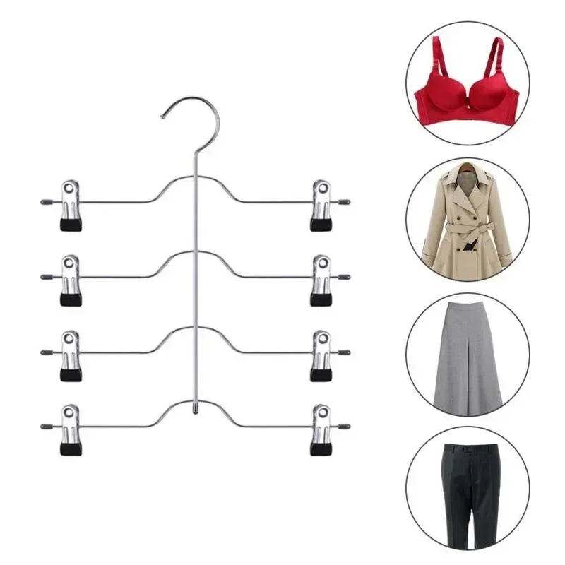 Cintre à pantalons multifonction à 4 niveaux pour rangement de vêtements