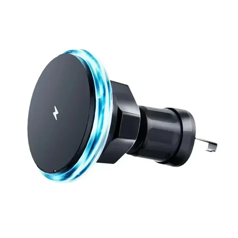 Chargeur magnétique sans fil pour voiture RGB, compatible iPhone 12 à 17 Pro Max, support de téléphone MagSafe pour voiture, station de charge rapide 9