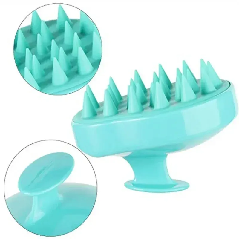 Brosse de massage du cuir chevelu en silicone pour démêler, soulager les démangeaisons et nettoyer 3