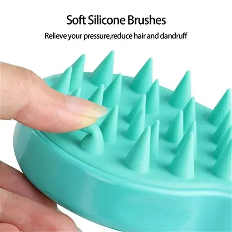 Brosse de massage du cuir chevelu en silicone pour démêler, soulager les démangeaisons et nettoyer 4