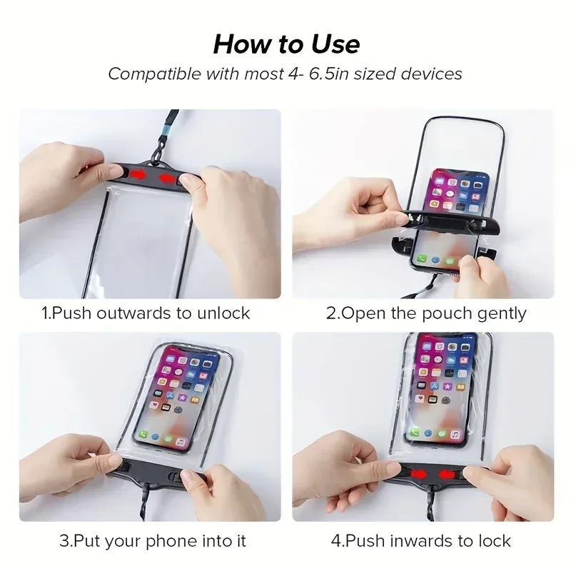 Étui étanche universel pour smartphone jusqu'à 6,7 pouces, compatible iPhone et Samsung 5