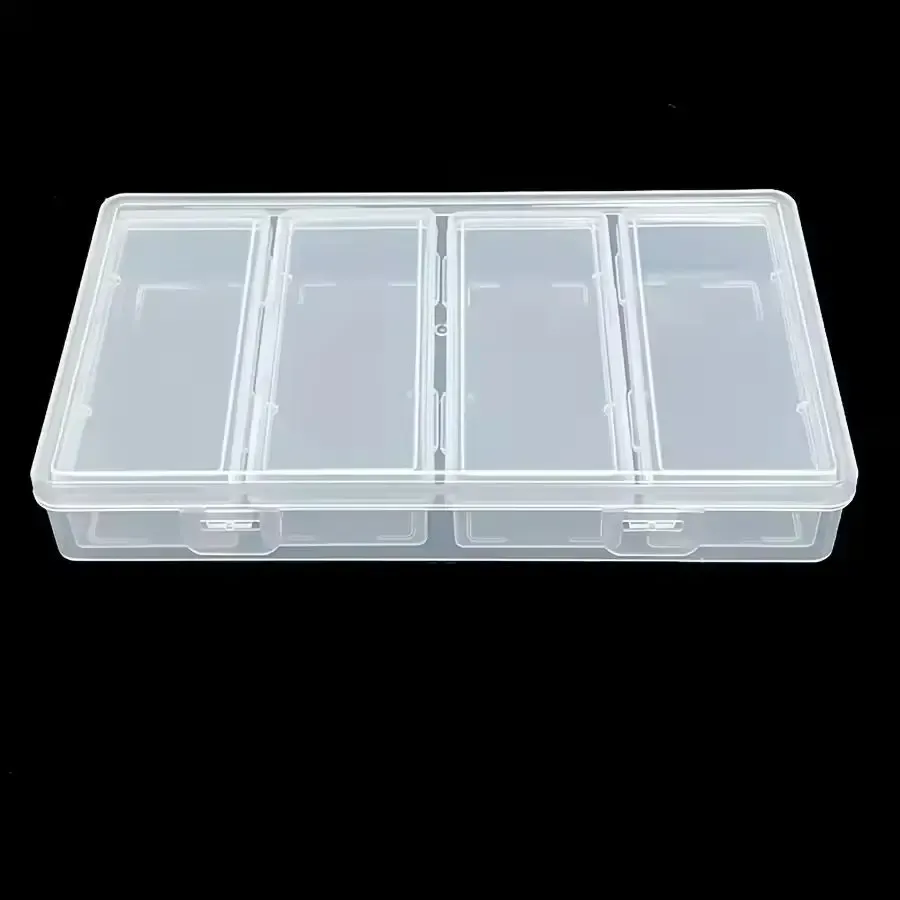 Boîte de rangement transparente avec 4 séparateurs réglables pour fournitures d'artisanat et de couture 7
