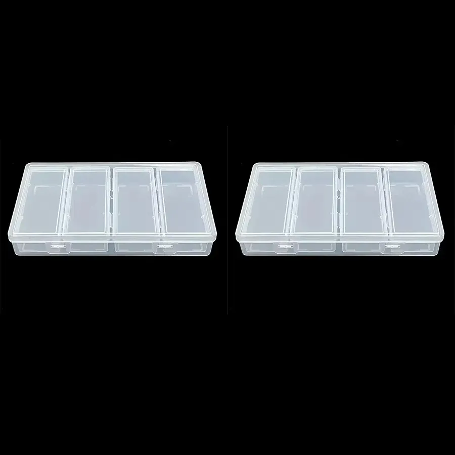 Boîte de rangement transparente avec 4 séparateurs réglables pour fournitures d'artisanat et de couture 8
