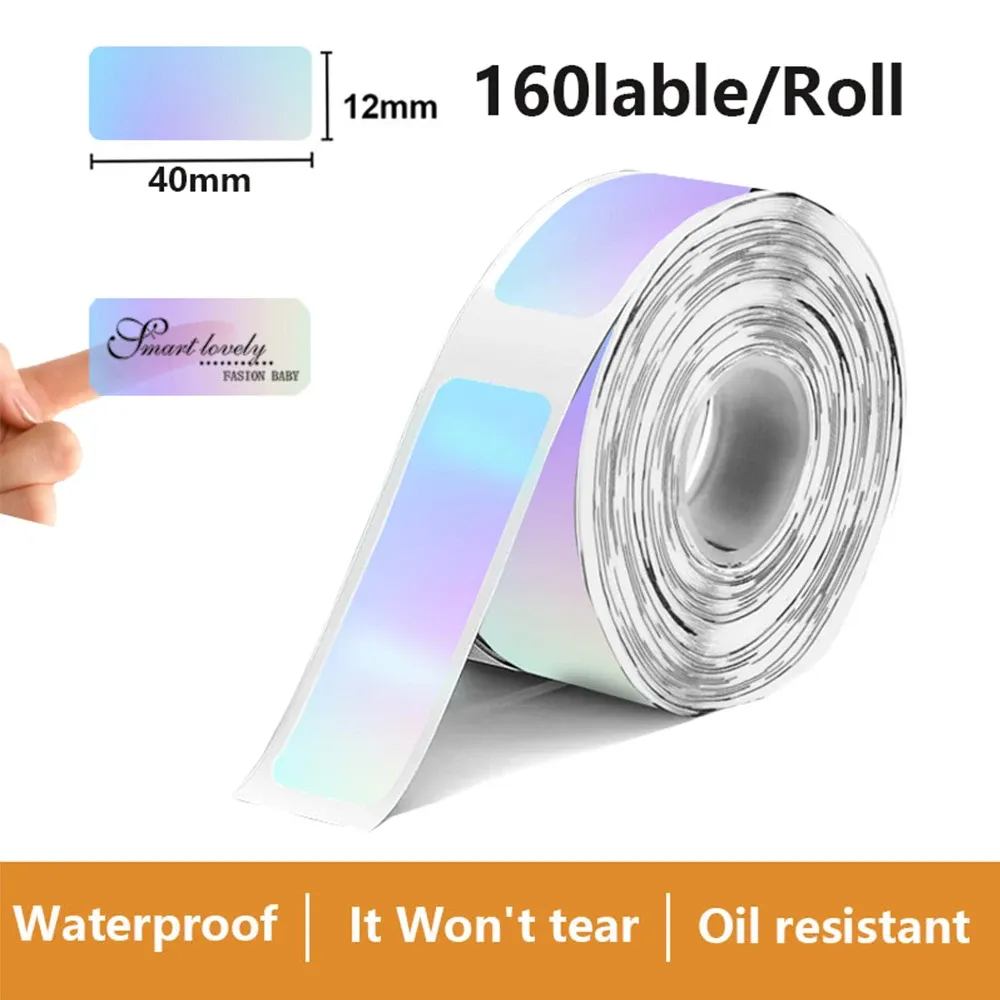 Imprimante d'étiquettes autocollantes P15, 12 x 40 mm, papier thermique, 160 étiquettes/rouleau, compatible Phomemo D30, Marklife P12, P11, Labelle 37