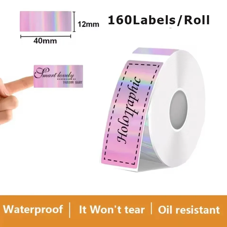Imprimante d'étiquettes autocollantes P15, 12 x 40 mm, papier thermique, 160 étiquettes/rouleau, compatible Phomemo D30, Marklife P12, P11, Labelle 35