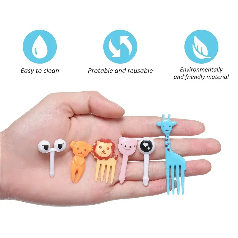 Lot de 48 à 104 mini fourchettes à fruits en silicone pour enfants, accessoires pour boîte bento et boîte à goûter 3