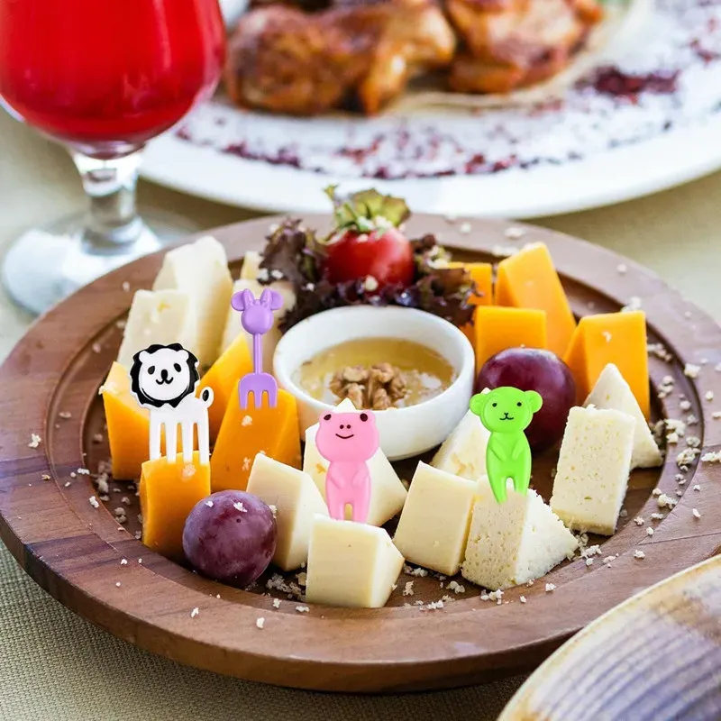 Lot de 48 à 104 mini fourchettes à fruits en silicone pour enfants, accessoires pour boîte bento et boîte à goûter 6