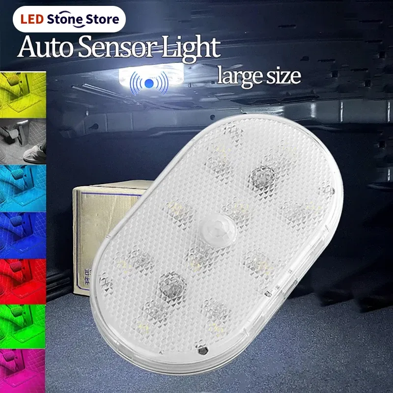 Lampe LED sans fil à détecteur de mouvement, rechargeable par USB (650 mAh), pour coffre de voiture et porte