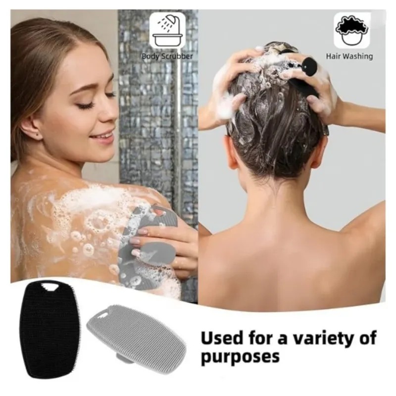 Brosse exfoliante en silicone souple pour le corps, brosse de douche massante pour homme, lot de 1 à 2 pièces 2