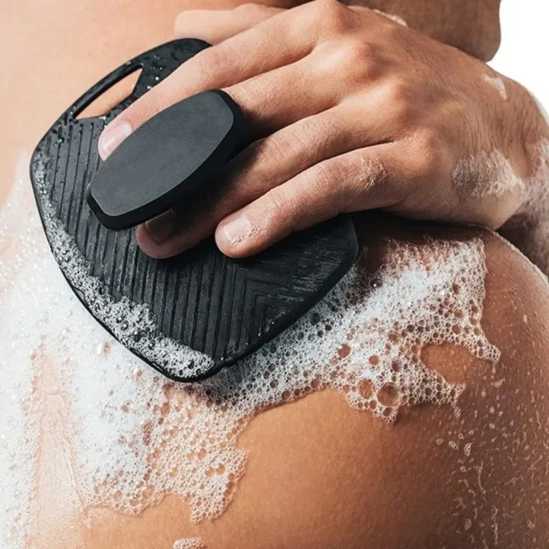 Brosse exfoliante en silicone souple pour le corps, brosse de douche massante pour homme, lot de 1 à 2 pièces - Image 1