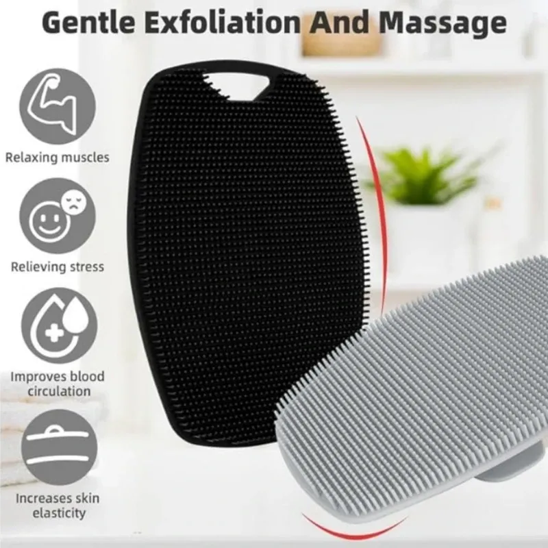 Brosse exfoliante en silicone souple pour le corps, brosse de douche massante pour homme, lot de 1 à 2 pièces 3