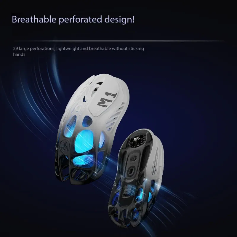 Souris de jeu GravaStar Mercury M1 Pro, noir dégradé, alliage de magnésium léger, capteur PAW3395DM, connexions filaire, 2,4 GHz et Bluetooth 4