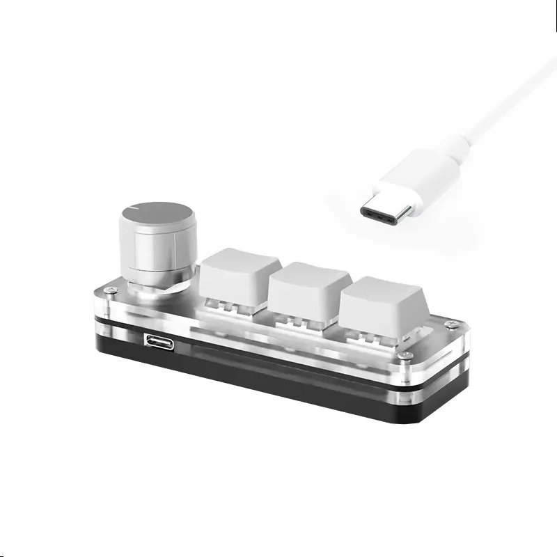 Macropad RGB programmable mini clavier à touches personnalisables, interrupteurs rouges à remplacement à chaud, pour jeu, Photoshop et multimédia, 3 touches 11