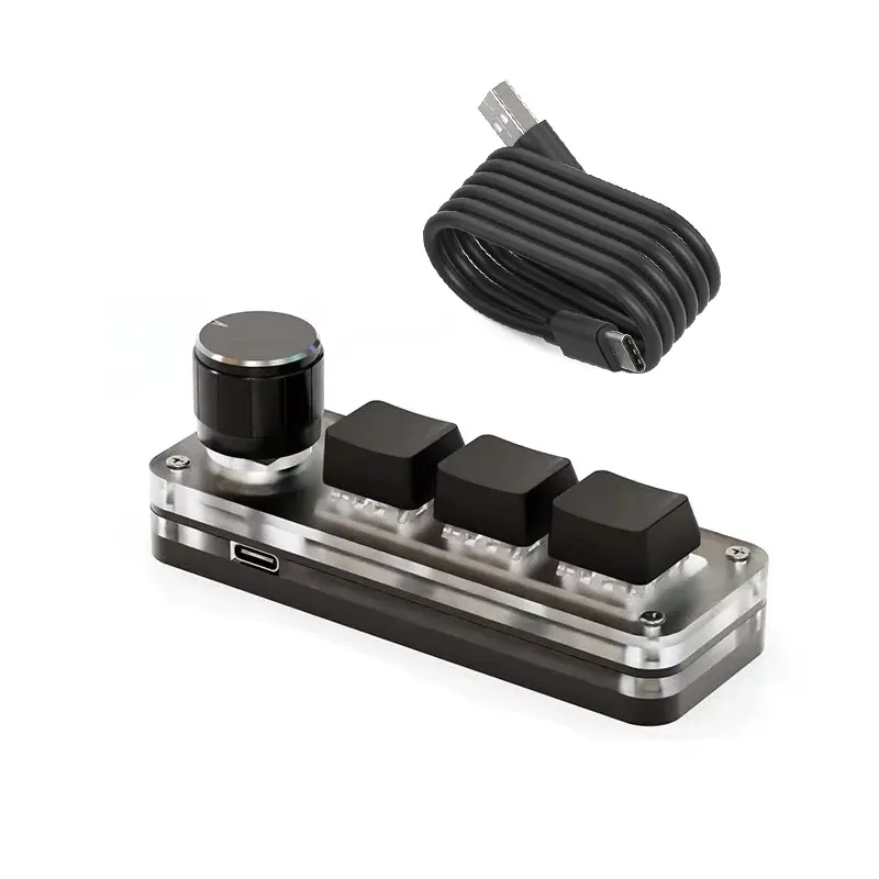 Macropad RGB programmable mini clavier à touches personnalisables, interrupteurs rouges à remplacement à chaud, pour jeu, Photoshop et multimédia, 3 touches 12