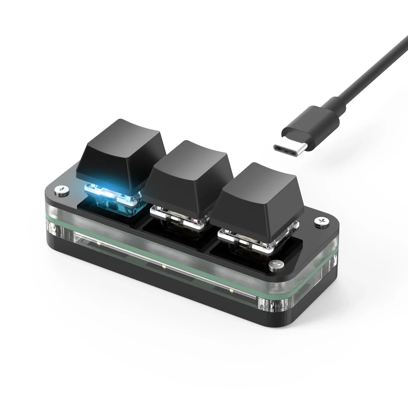 Macropad RGB programmable mini clavier à touches personnalisables, interrupteurs rouges à remplacement à chaud, pour jeu, Photoshop et multimédia, 3 touches 9