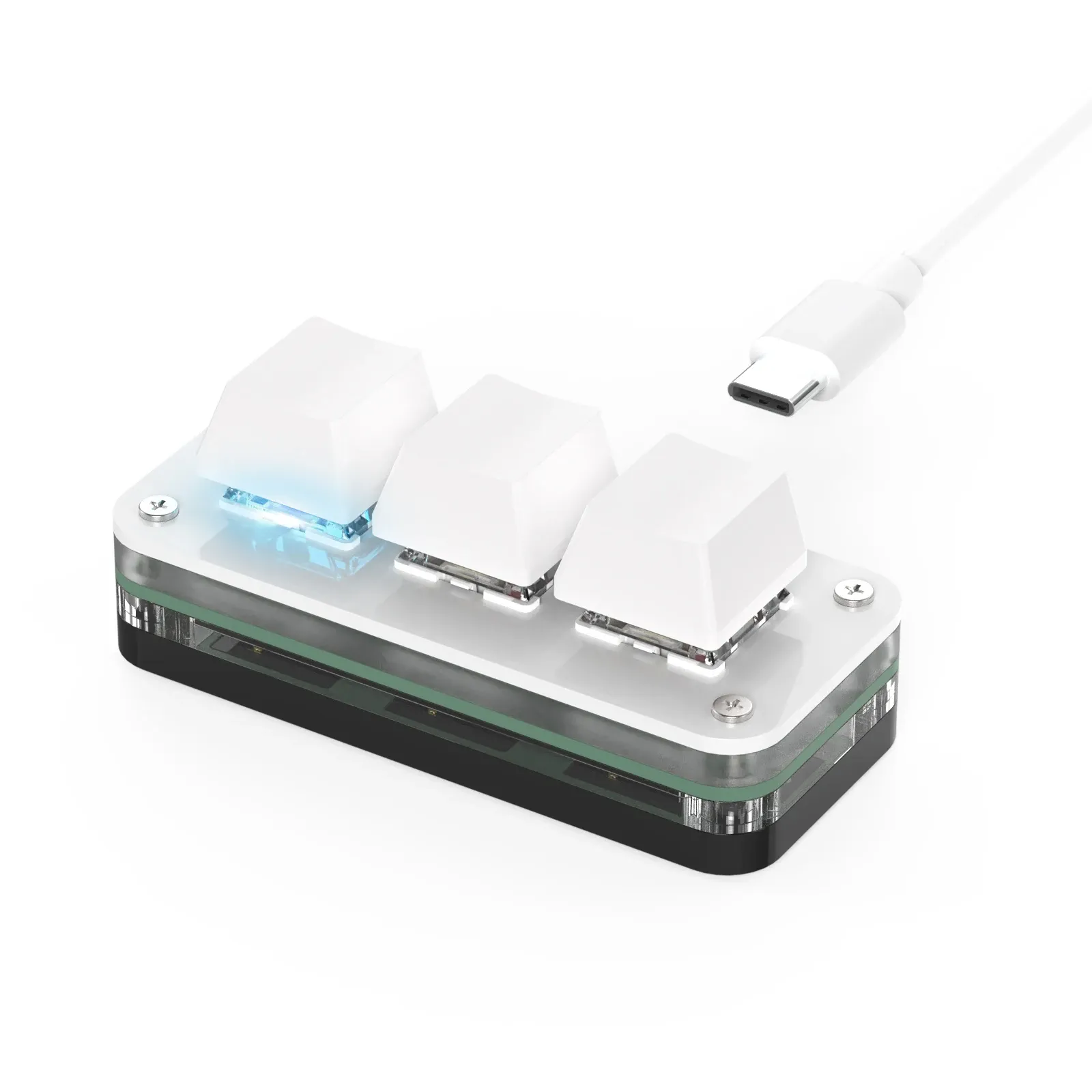 Macropad RGB programmable mini clavier à touches personnalisables, interrupteurs rouges à remplacement à chaud, pour jeu, Photoshop et multimédia, 3 touches 10