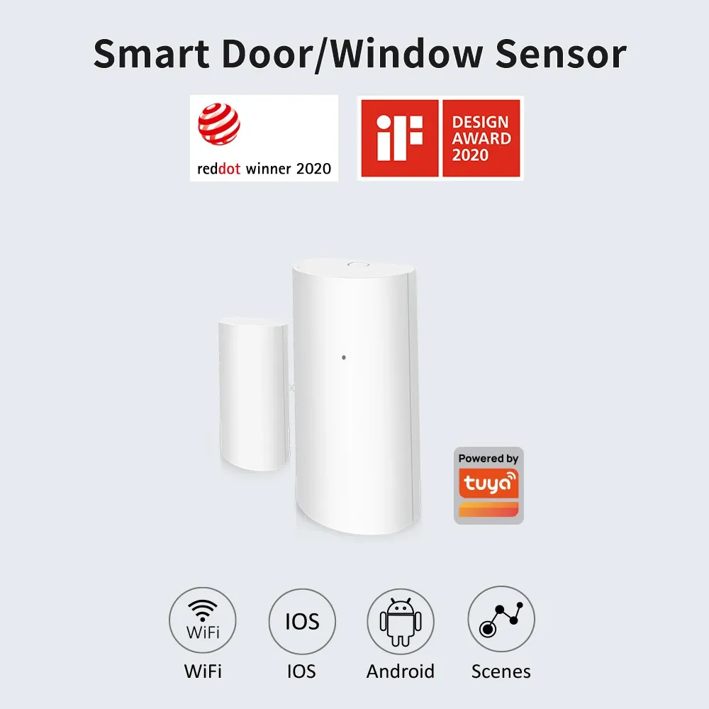Capteur de porte et fenêtre intelligent Wi-Fi Tuya, détecteur de contact sans fil pour domotique et système de sécurité
