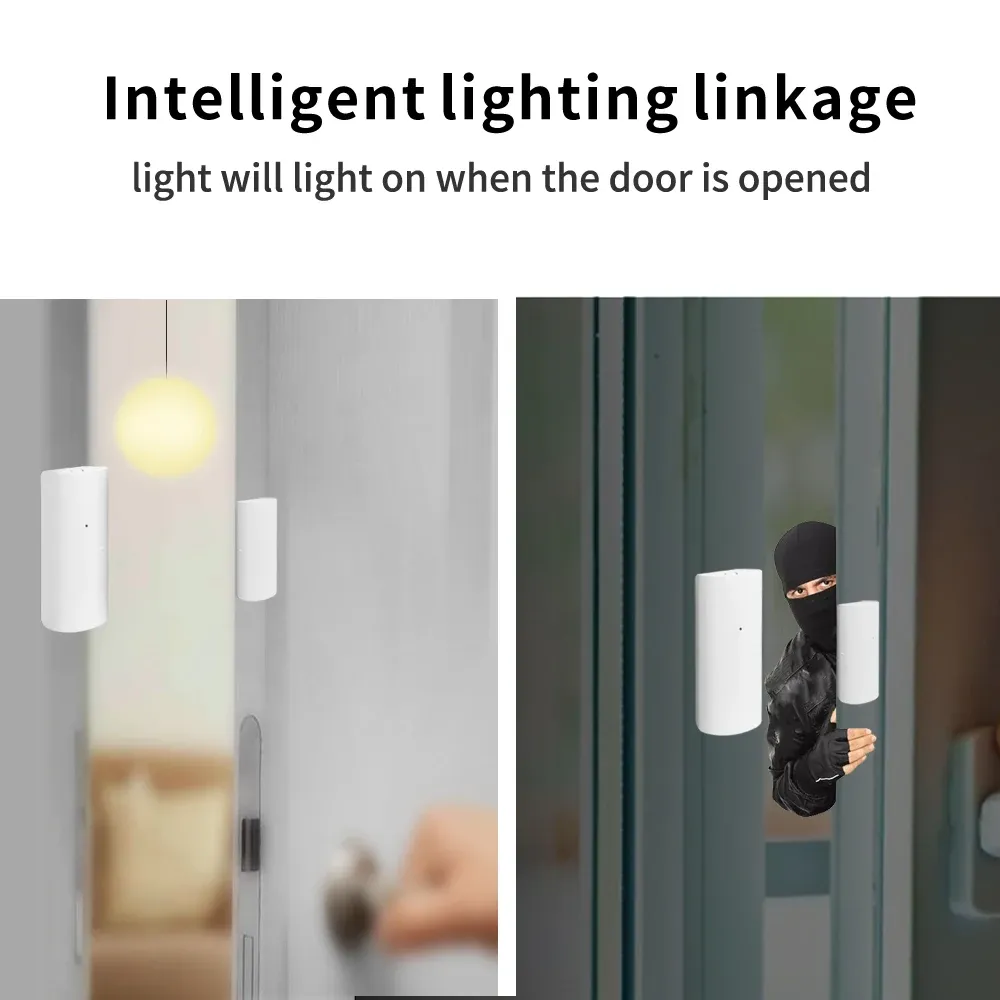 Capteur de porte et fenêtre intelligent Wi-Fi Tuya, détecteur de contact sans fil pour domotique et système de sécurité 2