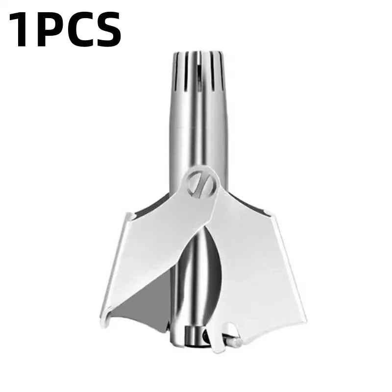 Tondeuse manuelle en acier inoxydable pour poils de nez et d'oreilles (lot de 1 ou 2), lavable, portable, pour hommes et femmes, avec brosse de nettoyage 8