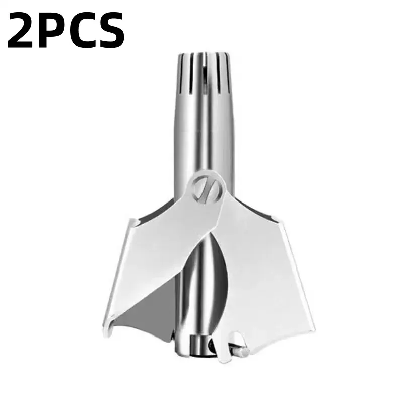 Tondeuse manuelle en acier inoxydable pour poils de nez et d'oreilles (lot de 1 ou 2), lavable, portable, pour hommes et femmes, avec brosse de nettoyage 7