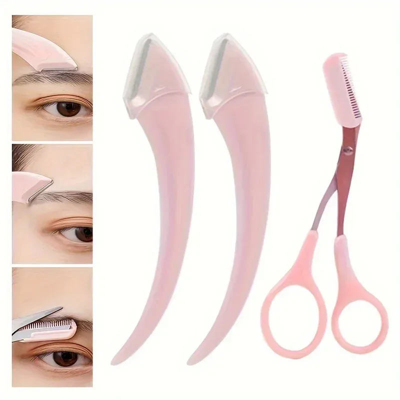 Ensemble de tondeuse à sourcils 3 pièces en acier inoxydable