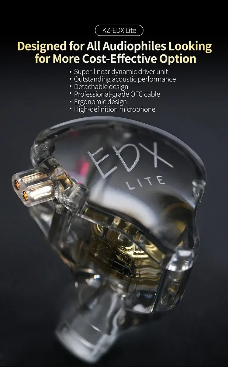 Design et confort des KZ EDX Lite