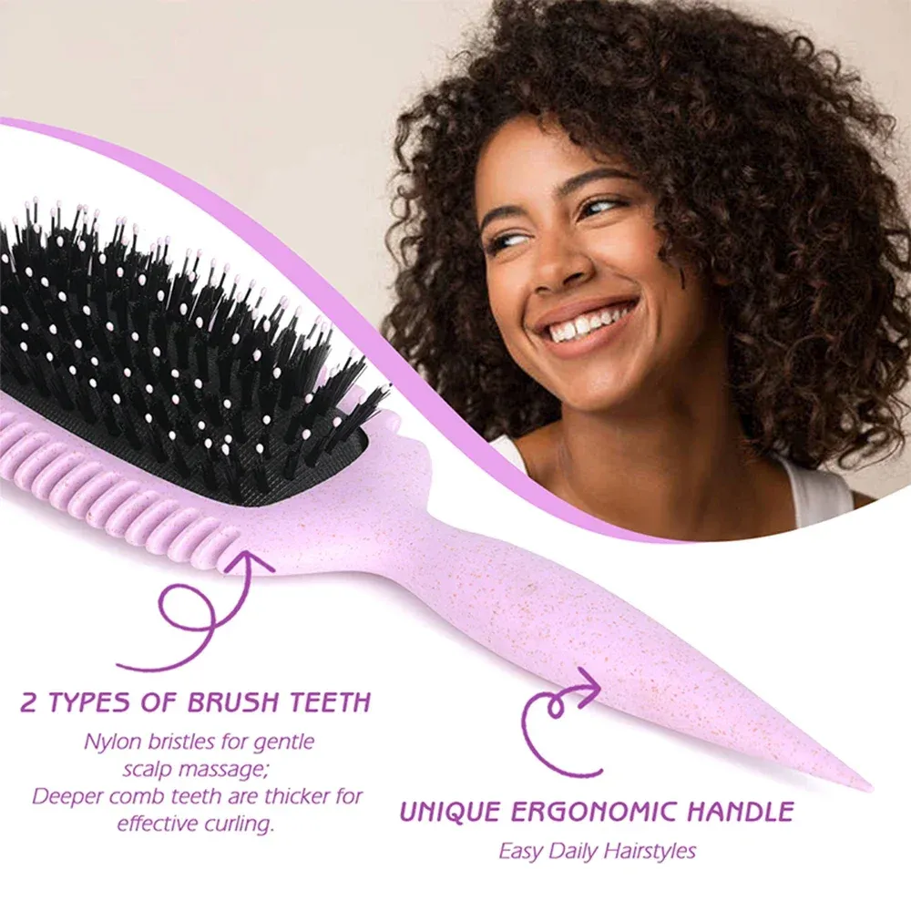 Brosse de définition des boucles pour femmes, pour démêler et façonner les boucles en réduisant la traction 5
