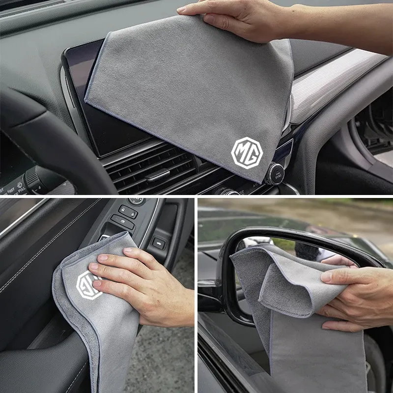 Serviette de voiture en microfibre super absorbante, chiffon de nettoyage pour MG 7, 6, 5, ZS, MG4 EV, ONE, Cyberster, HS, MG3, EZS, GT, GS, 3SW, MARVEL-R 4