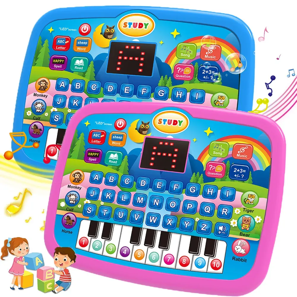 Tablette éducative pour enfants dès 3 ans, apprentissage de la musique et des mathématiques, double clavier électronique - Image 1