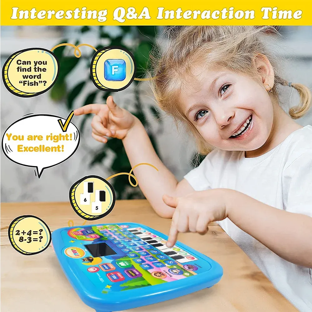 Tablette éducative pour enfants dès 3 ans, apprentissage de la musique et des mathématiques, double clavier électronique 3