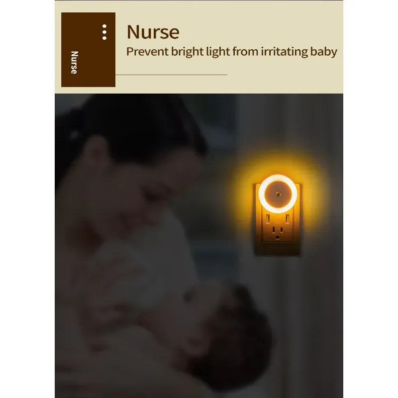 Veilleuse LED intelligente à détecteur de mouvement, sans fil, à brancher, pour chambre à coucher 6
