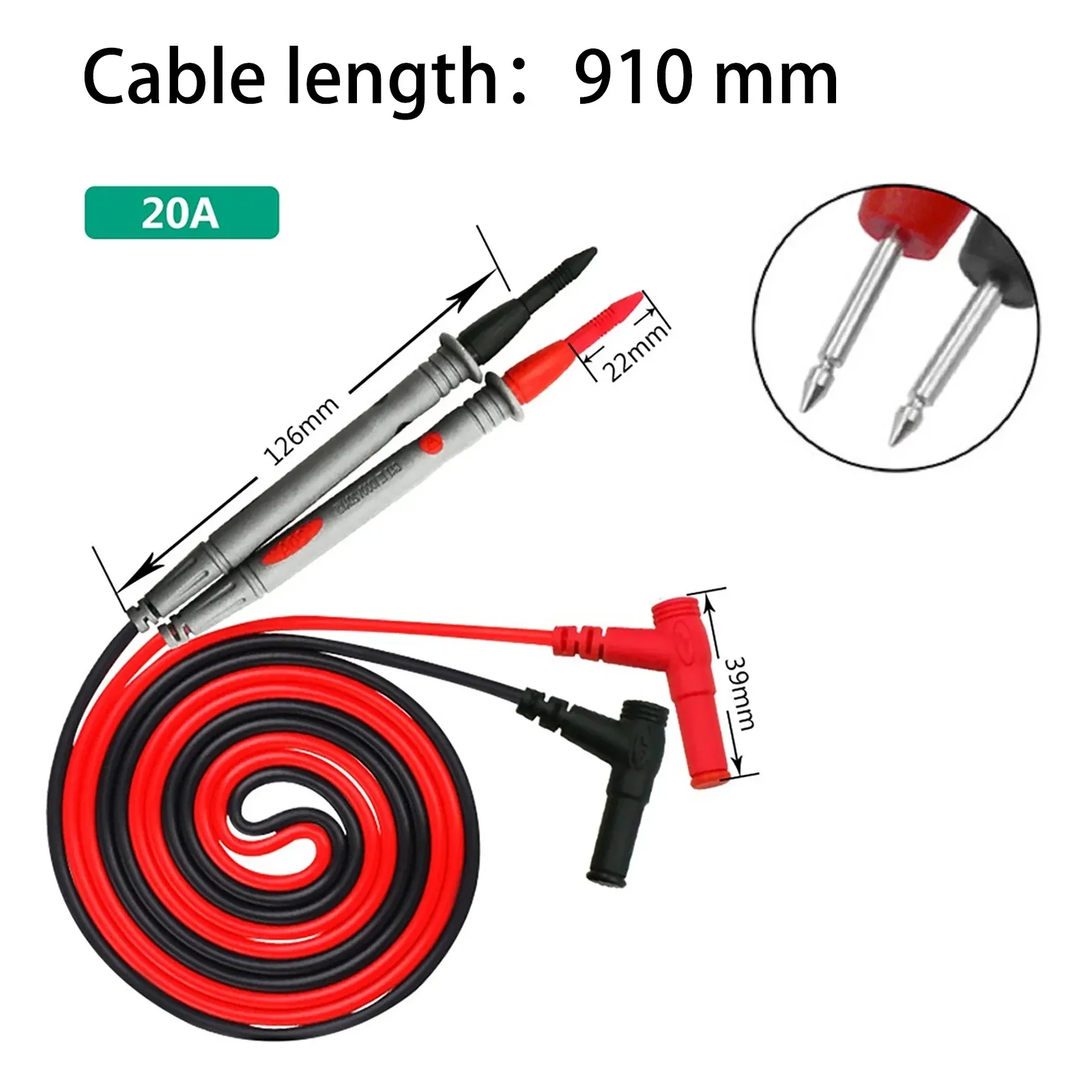 Kit de sondes de test pour multimètre 20 A 1000 V, pointes de mesure, câbles-stylos numériques, kit de testeur de tension pour multimètre en PVC 4