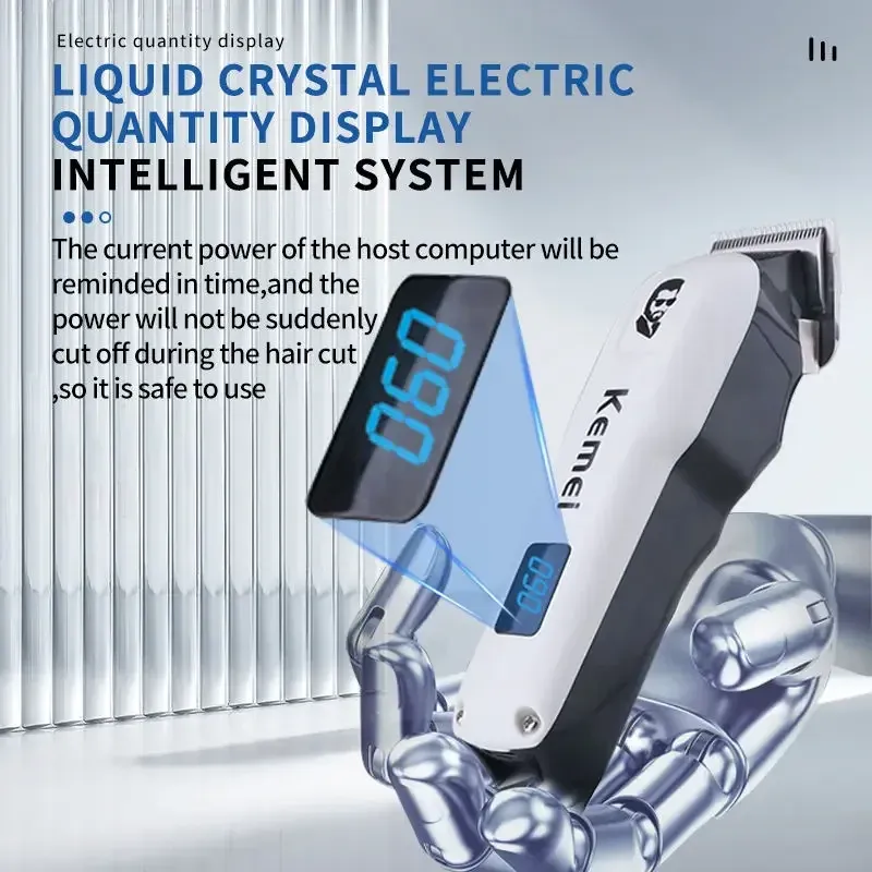 Tondeuse à cheveux sans fil Kemei Mini, puissante et professionnelle, pour barbier, tondeuse à barbe rechargeable 3