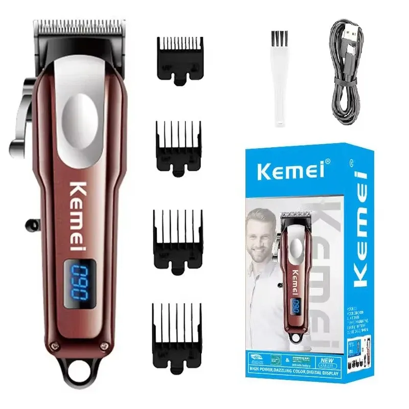 Tondeuse à cheveux sans fil Kemei Mini, puissante et professionnelle, pour barbier, tondeuse à barbe rechargeable 7