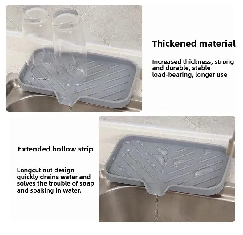 Plateau d'évier en silicone, rangement pratique