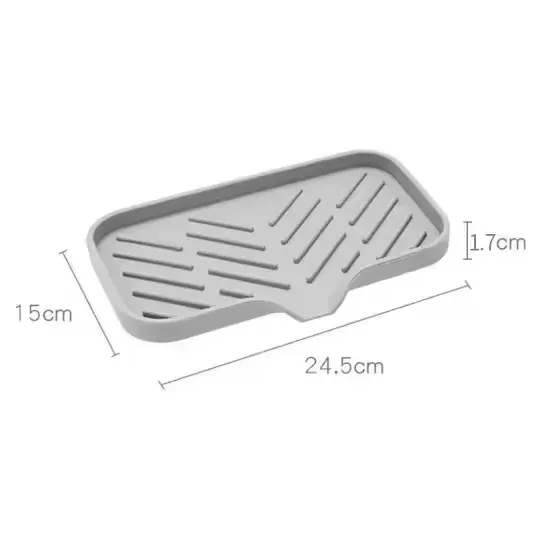 Plateau d'évier en silicone avec vidange, support pour éponge et savon, et organisateur de cuisine 7