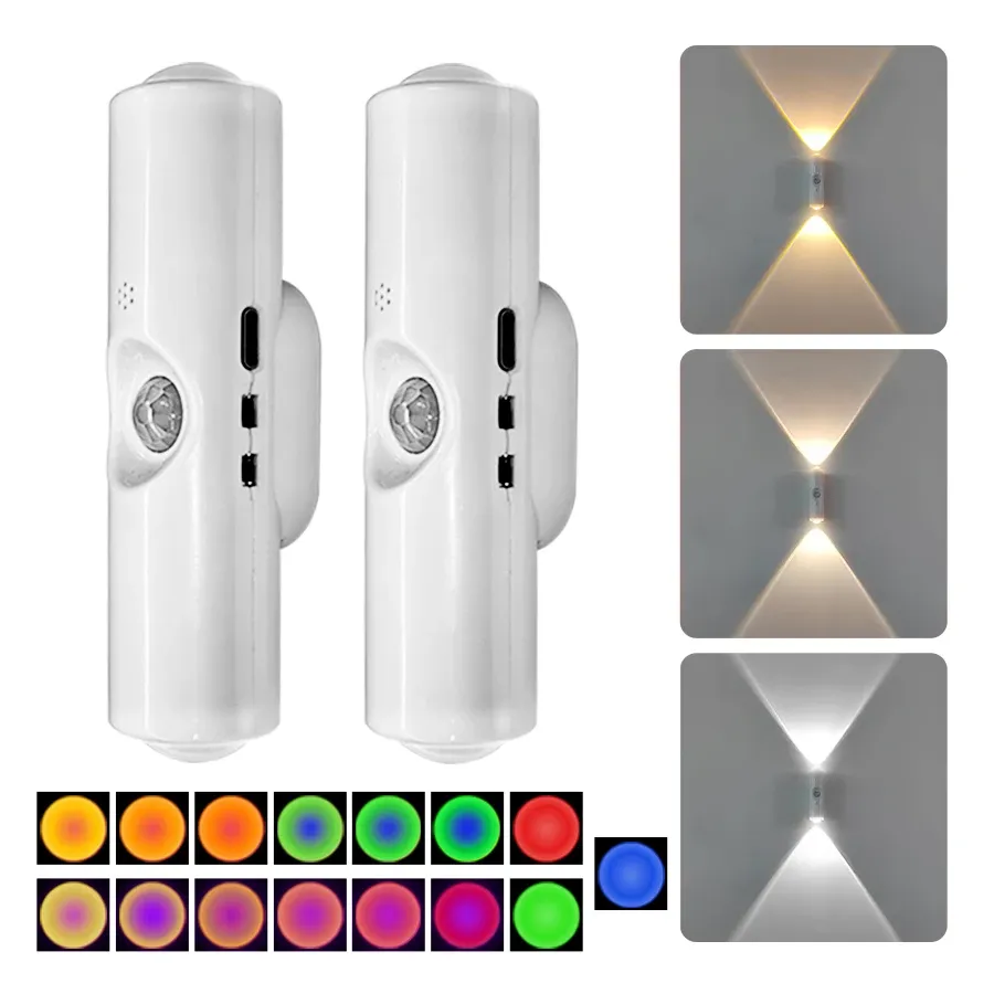 Lampe murale LED sans fil à détecteur de mouvement, magnétique et rechargeable, pour chambre, couloir et escalier - Image 1