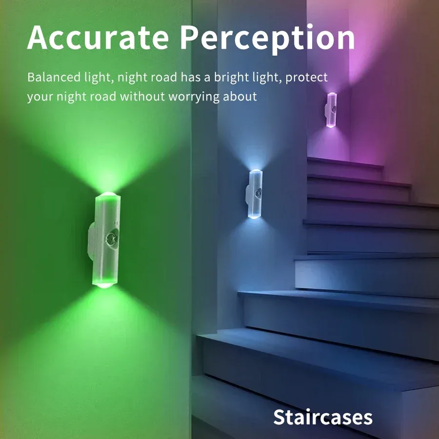 Lampe murale LED sans fil à détecteur de mouvement, magnétique et rechargeable, pour chambre, couloir et escalier 5
