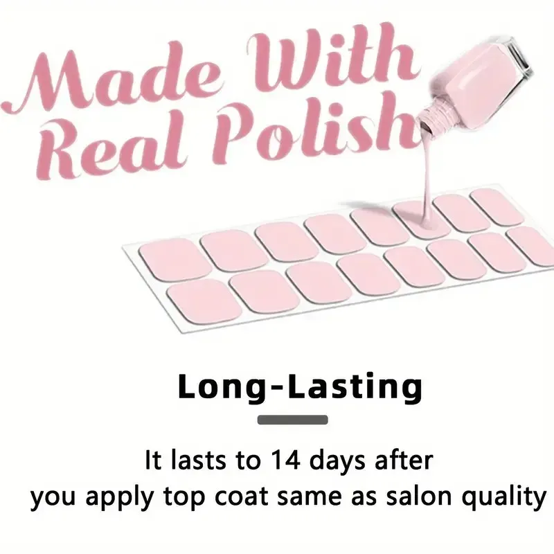 8 feuilles de bandes de gel auto-adhésives à paillettes roses pour ongles, couverture complète, kit de manucure à domicile pour femmes 4