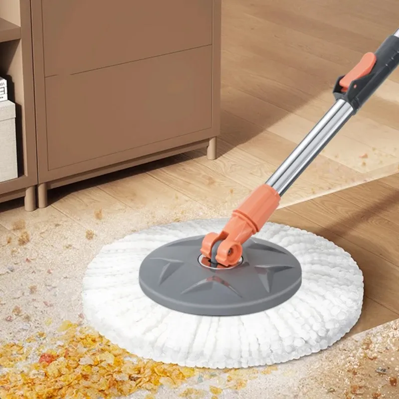 Ensemble de vadrouille à double rotation avec têtes en microfibre réutilisables, pivotement à 360° et manche amovible 3