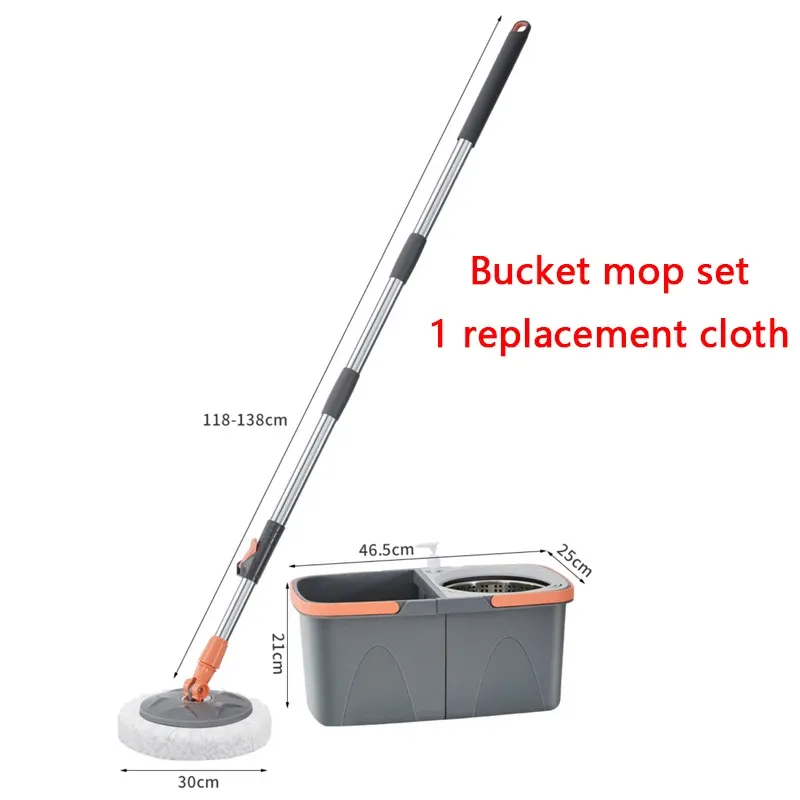 Ensemble de vadrouille à double rotation avec têtes en microfibre réutilisables, pivotement à 360° et manche amovible 8