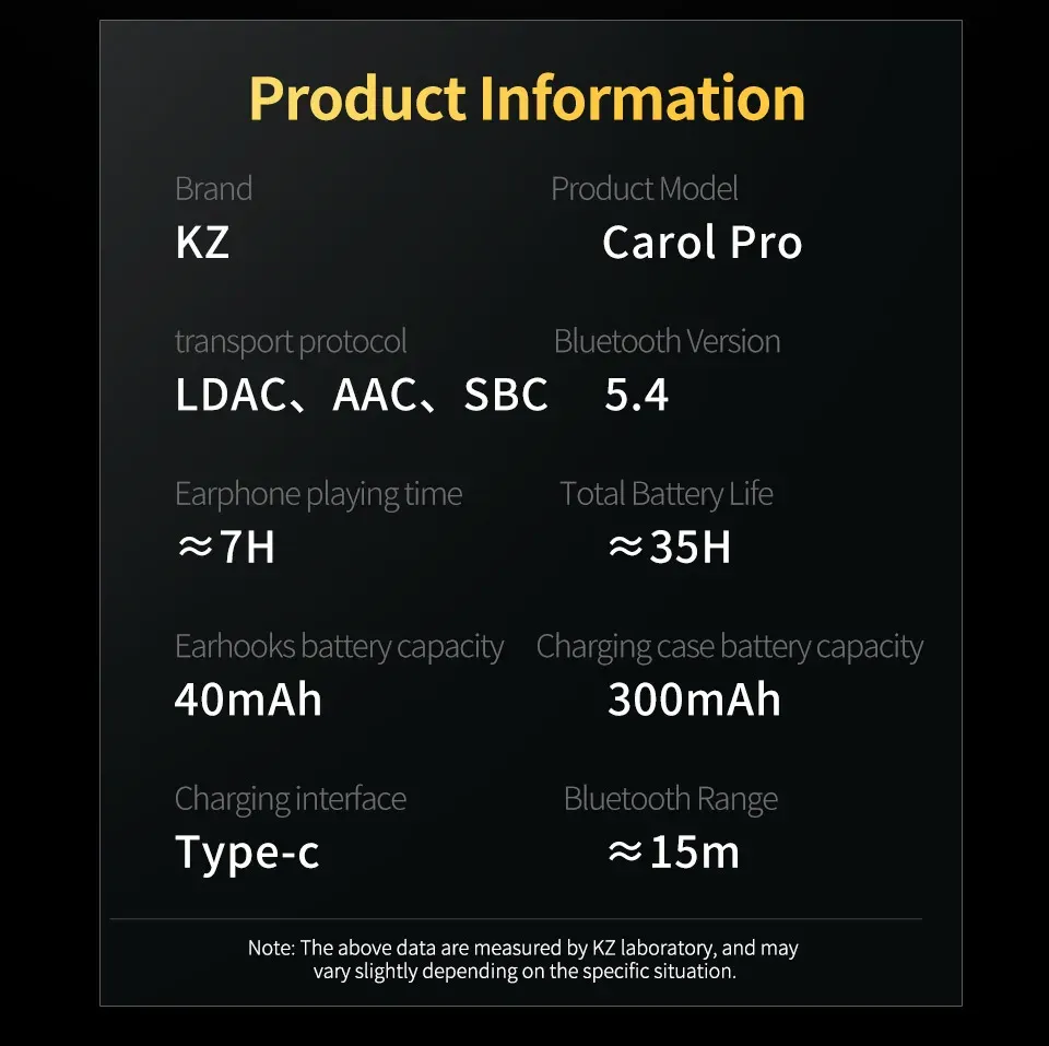 KZ Carol Pro ANC, détails
