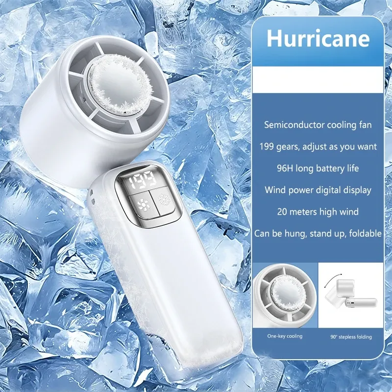 Ventilateur portable Lenovo rechargeable USB, moteur sans balais, 199 vitesses, pour voyages et bureau 7