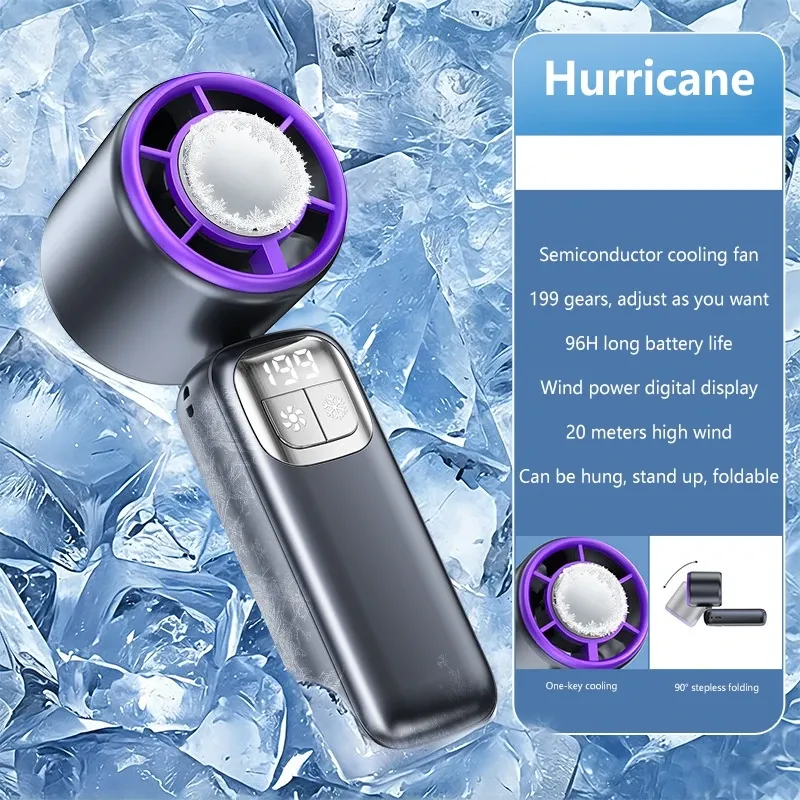 Ventilateur portable Lenovo rechargeable USB, moteur sans balais, 199 vitesses, pour voyages et bureau 14