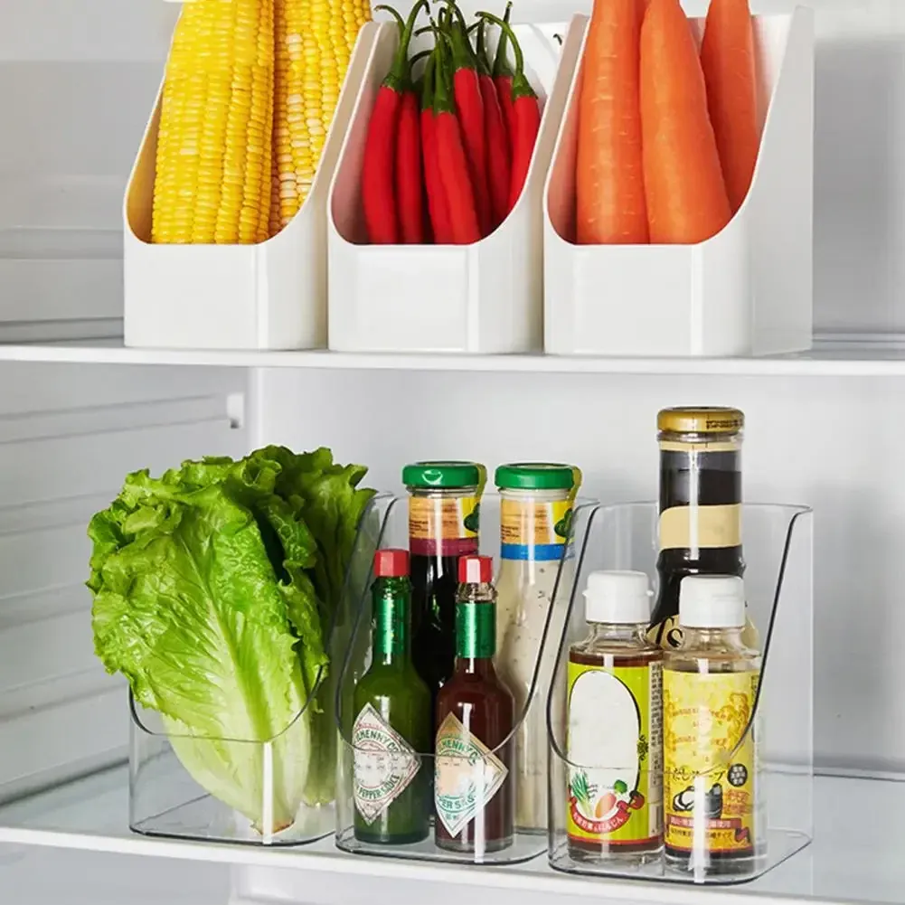 Bacs de rangement pour réfrigérateur, boîte de rangement et de tri des aliments, boîte de rangement transparente pour condiments, organisateur de rangement pour réfrigérateur de cuisine 5