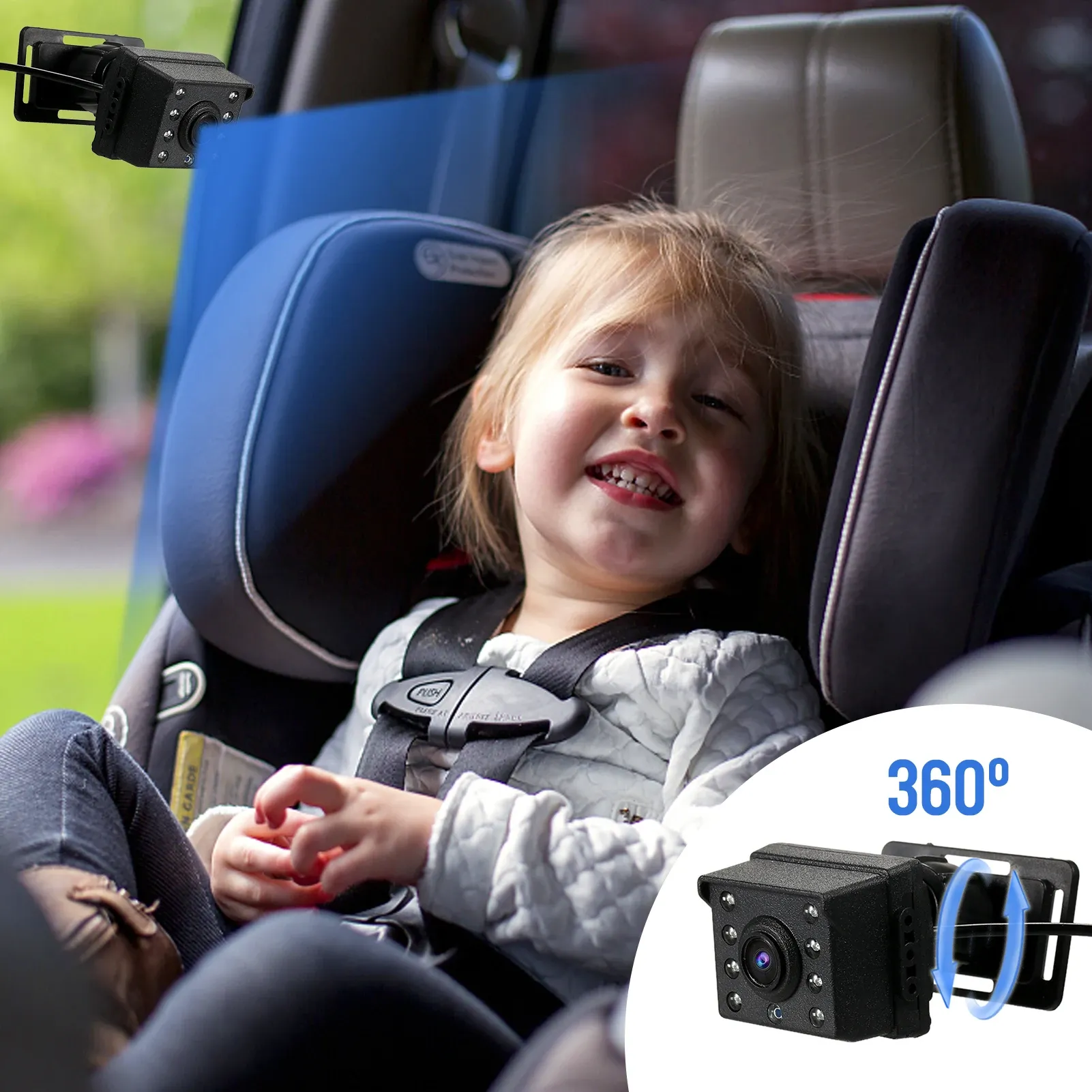Moniteur de vue arrière 4,3 pouces à écran IPS, miroir de voiture pour bébé avec grand angle réglable, vision nocturne pour nourrissons, enfants et animaux domestiques 3