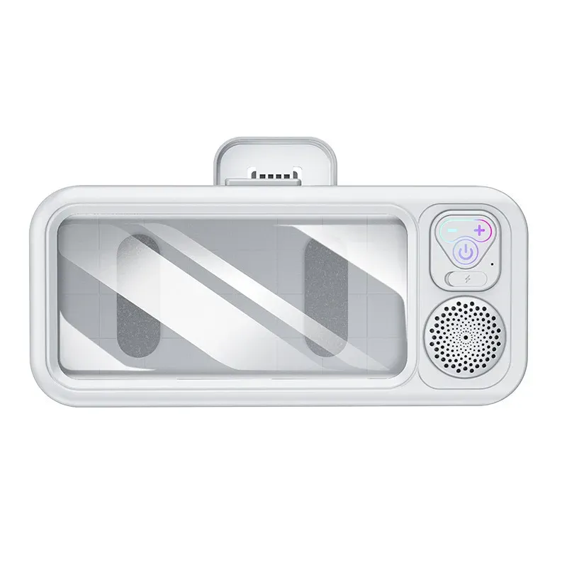 Étui étanche pour téléphone avec haut-parleur Bluetooth et support mural, anti-buée, pour salle de bain et douche 8