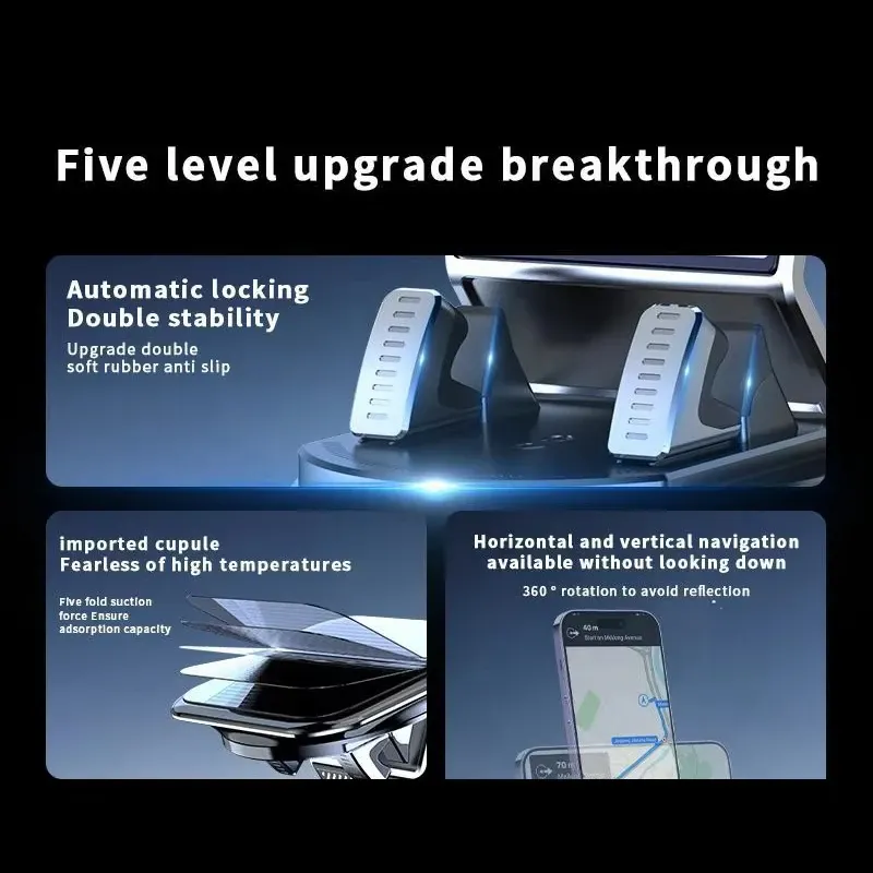 Support de téléphone universel rotatif à 360° pour voiture, fixation sur plaque d'immatriculation ou tableau de bord 5