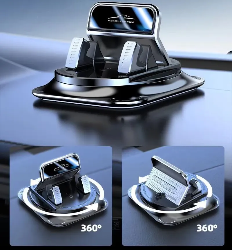 Support de téléphone universel rotatif à 360° pour voiture, fixation sur plaque d'immatriculation ou tableau de bord 6
